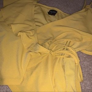 Free press clothing yellow wrap tank